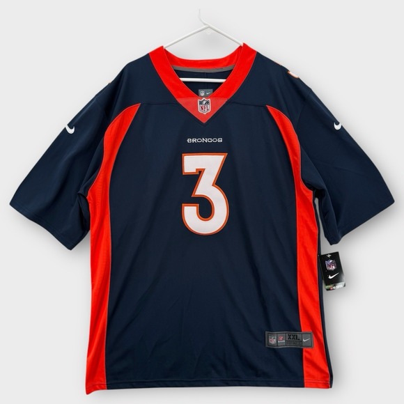 Nike Other - Nike NFL Jersey Mens XXL Denver Broncos Russell Wilson 3 Navy Orange Shirt NWT